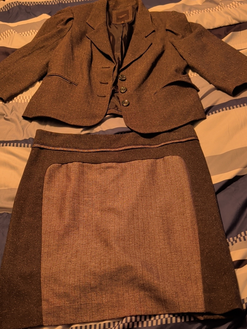 The Limited Two-Tone Brown Pencil Skirt